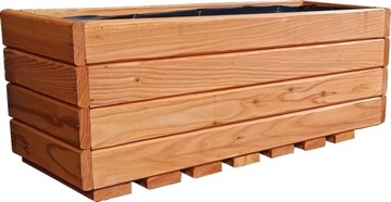Donica Skrzynka Modrzewiowa 80cm Wysoka 30 cm Agrowłóknina Gotowa