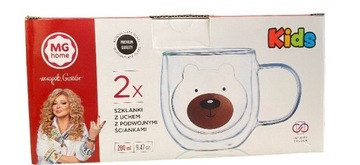MG Home Kids Szklanka z uchem z podwójnymi ściankami 280ml 2szt MIŚ