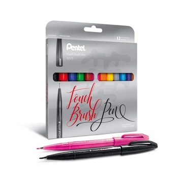 Zestaw PENTEL TOUCH BRUSH PEN 12 sztuk
