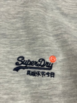 SuperDry Bluza Męska Szara Kaptur Logo Klasyk M L