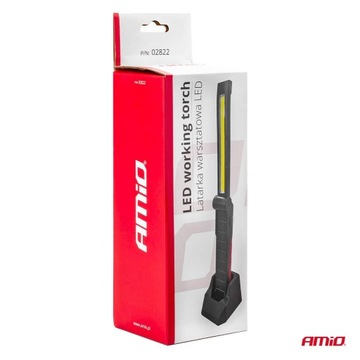 LATARKA INSPEKCYJNA COB LED 500LM LAMPKA AKUMULATOROWA ZE STACJĄ DOKUJĄCĄ