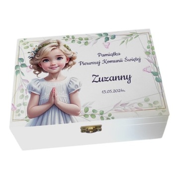 Коробка, белая подарочная коробка, Первое причастие, печать, персонализация, выкройки