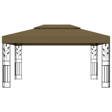 Altana z podwójnym dachem, 3x4 m, taupe, 180 g/m²
