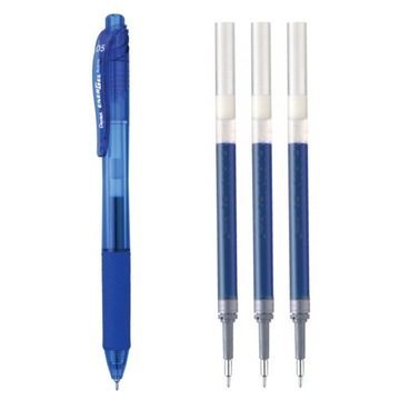CIENKOPIS PENTEL BLN105 niebieski + wkłady ZESTAW