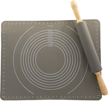 SILIKONOWA MATA DO CIASTA + WAŁEK SILIKONOWY NIEPRZYWIERAJĄCY ANIDE