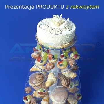 Duża Patera kaskadowa na babeczki ciastka muffiny z plexi 5mm Stelaż EVENT