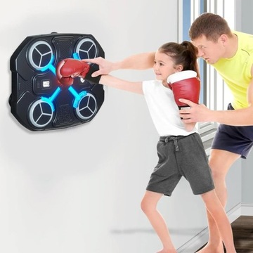 НАСТЕННЫЙ ТРЕНАЖЕР ПО БОКСУ RGB МУЗЫКА+1 ПАРА БОКСЕРСКИХ ПЕРЧАТОК