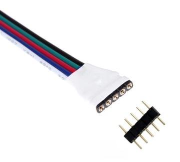 ZŁĄCZKA POJEDYŃCZA MĘSKA TAŚMA LED RGBW 5PIN