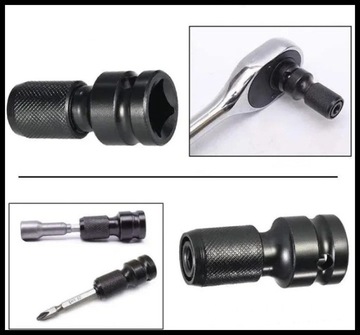 АДАПТЕР АДАПТЕР ДЛЯ УДАРНЫХ КЛЮЧЕЙ, СВЕРЛ, ТРЕЩОТКИ 1/2 1/4 ШЕСТИГР.