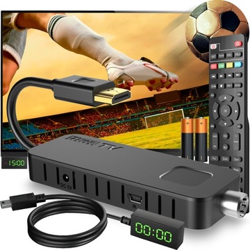 DEKODER TUNER TV HD DVB-T2 HEVC H.265 NIEWIDOCZNY MINI STICK NAGRYWANIE PVR