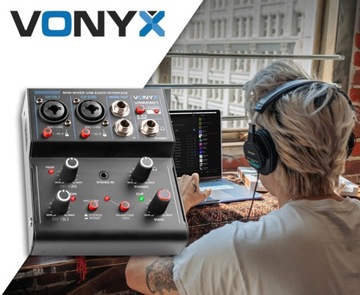 Mikser audio VMM301 3-kanałowy USB BT Vonyx