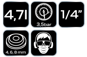 NEO 14-220 Пистолет для структурной окраски, 4,7 л, 3,5 бар, сопла 4/6/8 мм
