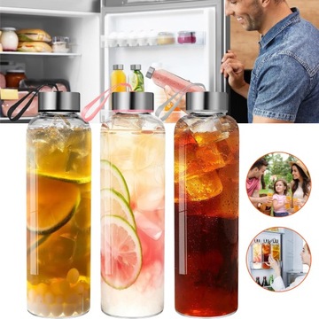 3 SZT. SZKLANA BUTELKA NA WODĘ, 530 ML, IDEALNY DO ZIMNYCH NAPOJÓW I SOKÓW