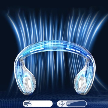 PRZENOŚNY WENTYLATOR WIATRAK NA SZYJĘ USB CHŁODZĄCY MOBILNY BIAŁY 5000MAH