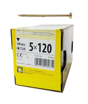 Wkręty ciesielskie łeb stożkowy 5X120 TORX 100szt