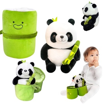 Pluszowa Maskotka Panda w Futerale BAMBUSA 2w1 PRZYTULANKA MIŚ PRZYJACIEL