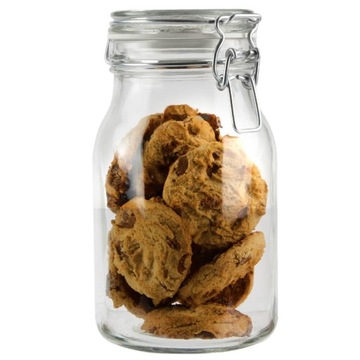 БАНКА СТЕКЛЯННАЯ ГЕРМЕТИЧНАЯ СО СТЕКЛЯННОЙ КРЫШКОЙ 1,1 Л.