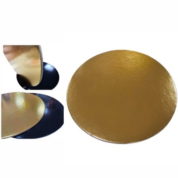 Podkład pod TORT Podkładka na CIASTO Złoty Okrągły Krążek SZTYWNY 34cm