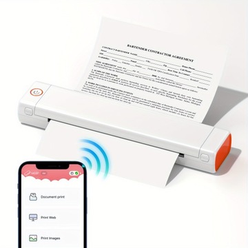 Portable Wireless Thermal Mobile-Printer - M08F Compact Inkless Printer