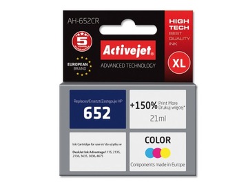 Tusz ActiveJet do HP 652XL kolorowy AH-652CR F6V24