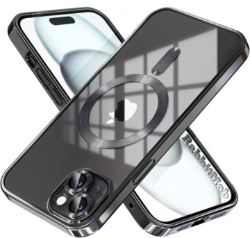 ETUI DO IPHONE 13 PRZEŹROCZYSTE OCHRONA APARATÓW DO MAGSAFE | CZARNY