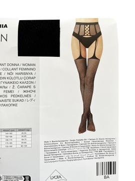 CALZEDONIA Zmysłowe Otwarte Rajstopy z Pasem do Pończoch 3/4 M/L