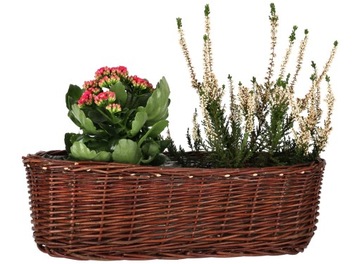 КОРЗИНА, ПЛЕТЕНЫЙ ЦВЕТОЧНЫЙ ГОРШОК, КРЫШКА 50, ДЕРЕВЯННАЯ КОРЗИНА