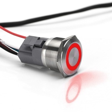 PRZYCISK MONOSTABILNY WANDALOODPORNY 250V 5A 22x35MM CZERWONY