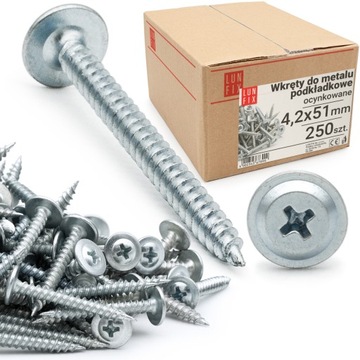 Wkręty do metalu 4,2x51 podkładkowe 250szt