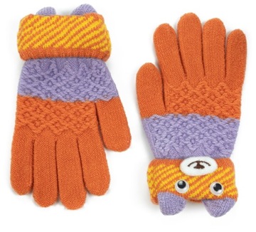 Zimowe kolorowe rękawiczki dziecięce misie Winter teddy rk23334-2