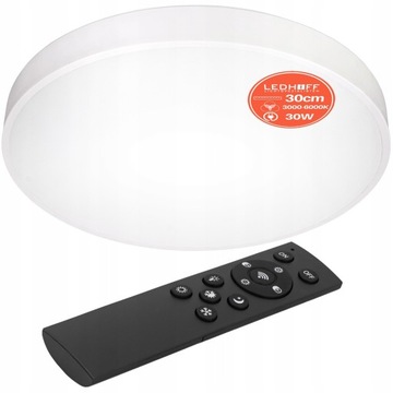 Plafon LED z PILOTEM Lampa sufitowa ŚCIEMNIALNA 30cm mała Biała okrągła