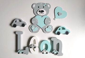 3D НАСТЕННЫЕ БУКВЫ 20 СМ, 4-буквенное ИМЯ РЕБЕНКА