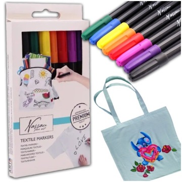 Маркеры для ткани, одежды, футболок, фломастеры, фломастеры, фломастеры, Набор 8 цветов