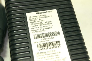 zasilacz XBOX 360 FAT 12v /16,5A - megamocny - 203W oryginał1
