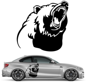 Samolepka Grafika na auto masku Hrozivý Medvěd Bear Medvídek Animal 59x60