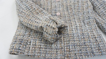 DAMEX tweedowy żakiet chanelka z wełną r 38