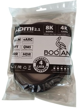 Kabel HDMI 2.1 PREMIUM 4K 8K 60HZ MIEDŹ 48Gbps 1m