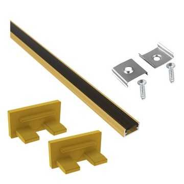 Profil LED Aluminiowy do Taśm 10mm Nawierzch Czarny Klosz 1m Złoty