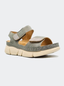 Женские сандалии на липучках Удобные серые ботинки 40