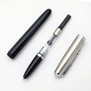 Перьевая ручка Jinhao 86, серебряный колпачок с зажимом, перо EF, 0,38 мм, смола, классическая