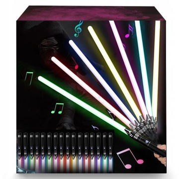 MIECZ ŚWIETLNY ŚWIECĄCY Z DŹWIĘK ZABAWKOWY LED RGB 16 KOL METAL MIECZ USB