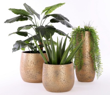 золотые керамические цветочные горшки Clemente 25/20 см ДИЗАЙН