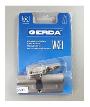 Wkładka do zamka GERDA WKE1 35/40 Nikiel Satyna