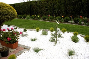 тасос белый камень 4-8 см мешок 25 кг галька