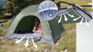 ТРЕХМЕСТНАЯ ПАЛАТКА С ВОДОНЕПРОНИЦАЕМОЙ МОСКВНОЙ СЕТКОЙ