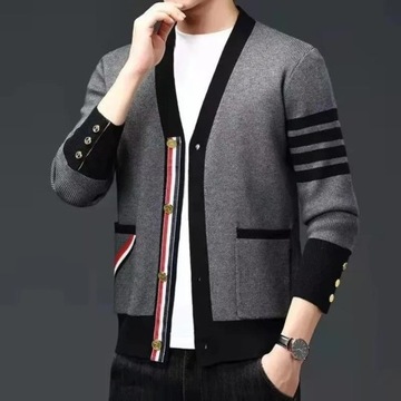 Men's knit cardigan autumn and winter new casual l