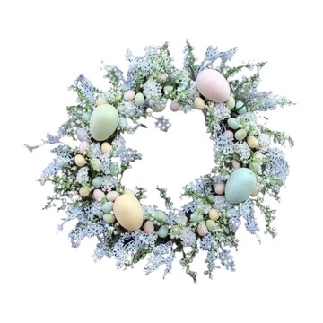 Пасхальный венок из искусственных цветов.