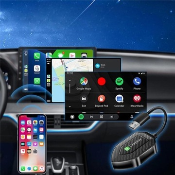 Проводной и беспроводной адаптер Carplay Android Auto 2-в-1 Bluetooth Smart Box