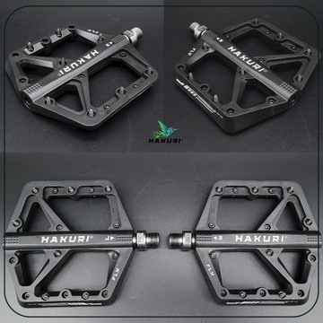 Pedały platformowe rowerowe mocne FLY-RIDE MTB ENDURO lekkie czarne nylon