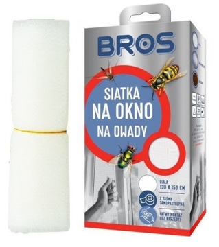 BROS Siatka moskitiera na okno 130x150cm BIAŁA